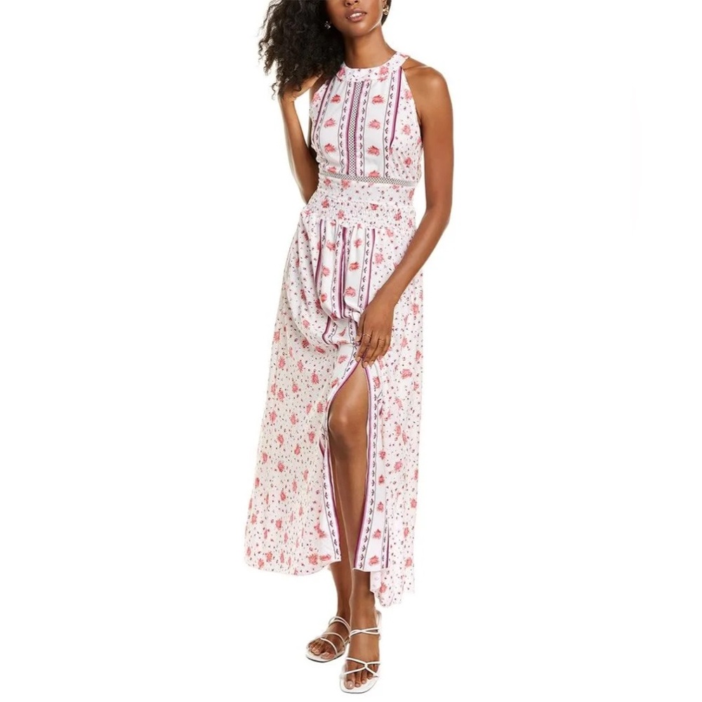 To My Lovers Sleeveless Backless Maxi Halter Dress in Pink, Size S NWT $210